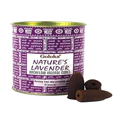Image of Lavender Backflow Incense Cones 9cm x 7cm (Pack of 6) Premium Aromatic Relaxation Perfect for Home &amp; Office Decor