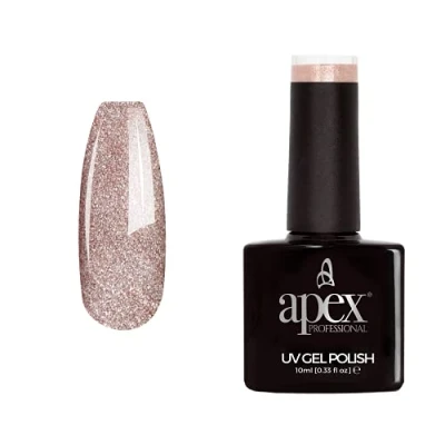 Image of Apex® Professional Glitter Gel Nail Polish, Pink Metallic [G 05], Essentials Range, UV CFL/LED Soak Off 10ml