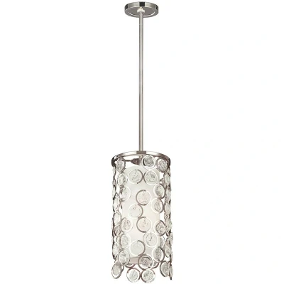 Image of Lexi 1 Light Cylindrical Ceiling Pendant Polished Nickel, E27