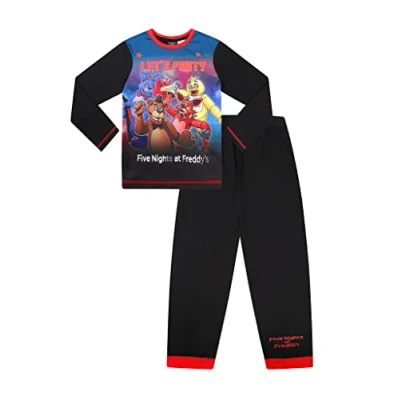 Image of FIVE NIGHTS AT FREDDY&#039;S Long Pyjama Set (7 8 Years) Black