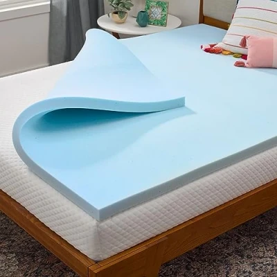 Image of Linenspa Gel Memory Foam Mattress Topper 5cm / 2 inch thick with Zippered Cover Oeko Tex