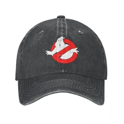 Image of Unisex and Fashionable Classic Ghost Busters Baseball Cap Style Distressed Washed Headwear Movie Outdoor Activities Hats Sports Gifts