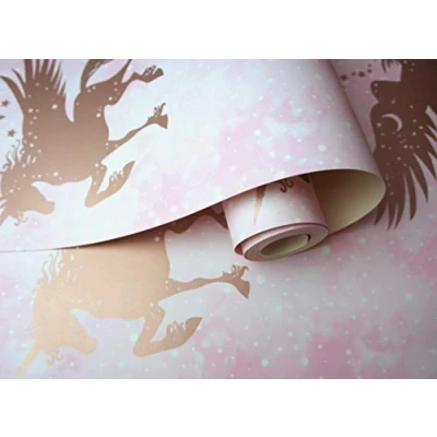 Image of Holden Decor Iridescent Unicorns Pink/Rose Gold 90951