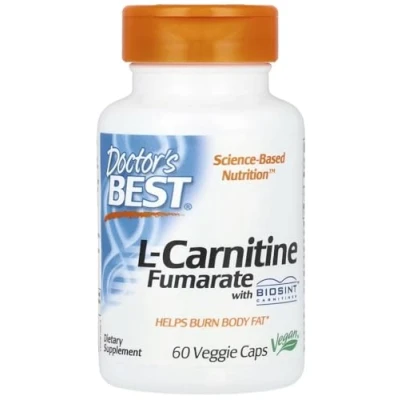 Image of Doctor&#039;s Best L Carnitine Fumarate Supports Energy Metabolism and Heart Health 60 Vegetarian Capsules