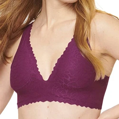 Image of sloggi Women&#039;s Zero Feel Lace 2.0 Top Bustier, Wine, XS