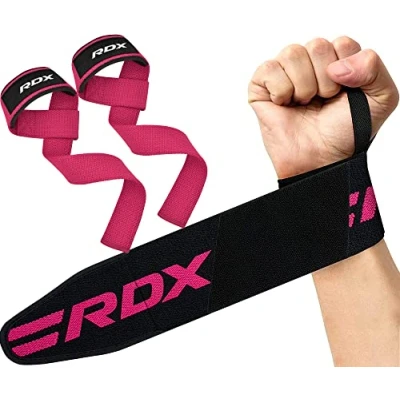 Image of RDX Weight Lifting Straps, Deadlifting Powerlifting, 60CM Anti Slip Hand Bar Grip, 5MM Neoprene Padded Wrist Support, Bodybuilding Workout Heavy Duty, Strength Fitness Training Gym Wraps for Men Women