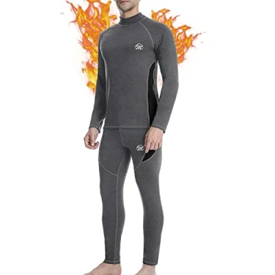 Image of MEETWEE Men&#039;s Thermal Underwear Set, Compression Base Layer Long Johns Sleeve Top Shirt Suit for Winter Workout Grey