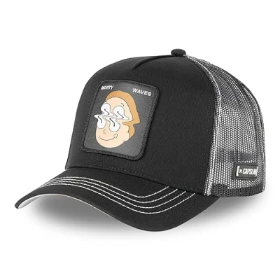 Image of Capslab Morty Waves Black Rick and Trucker Cap One Size