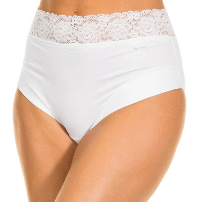 Image of Janira Womens Dolce Waist high cut panties without marks 1031785 woman White Size Medium