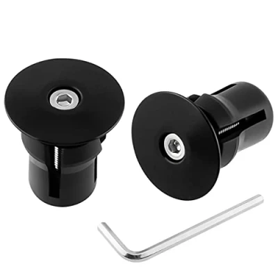 Image of MUQZI Bicycle Bar End Plugs Handlebar Aluminum Bike Cap Caps for Most Bicycles Road Mountain, Black
