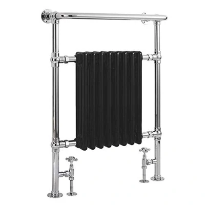 Image of Milano Elizabeth Traditional Chrome and Black Heated Towel Rail Radiator 960mm x 675mm