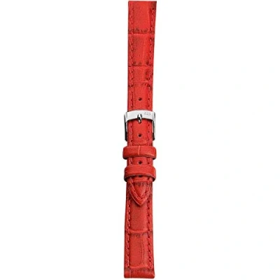 Image of Morellato Easy Click Genuine Calf Leather Alligator Print Bracelet for Men and Women A01X5203480, red, 12 mm, Strap