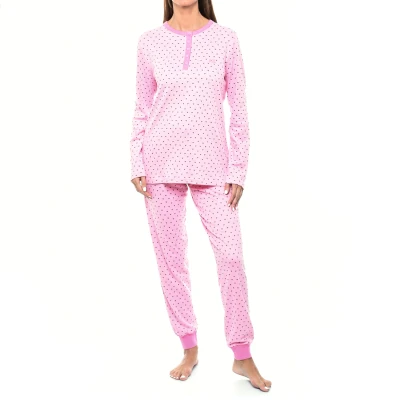 Image of Kisses&amp;Love KLP1 WoMens long sleeved winter pajamas Pink Size Small