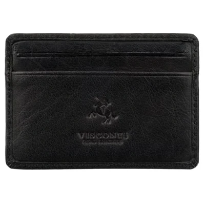 Image of VISCONTI Reese Slim Leather Card Holder VSL66 Black
