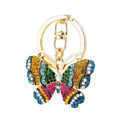 Image of NISCAYA Butterfly Keychain Cute Shape Crystal Rhinestone Sparkling Bag Pendant Handbag Charm for Women Girls Accessories Key Ring Jewelry