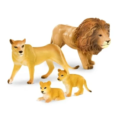 Image of Terra by Battat Lion Family Realistic Miniature Animal Figurines for Kids 3 Years Old and Up (4pieces)