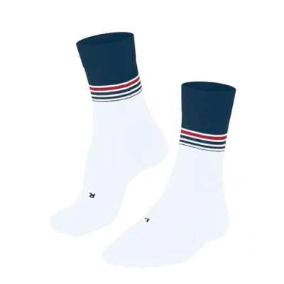 Image of FALKE Men&#039;s RU4 Endurance Cool M So Functional Yarn Anti Blister 1 Pair Running Socks, White 2003 Stripe, 5.5 7.5