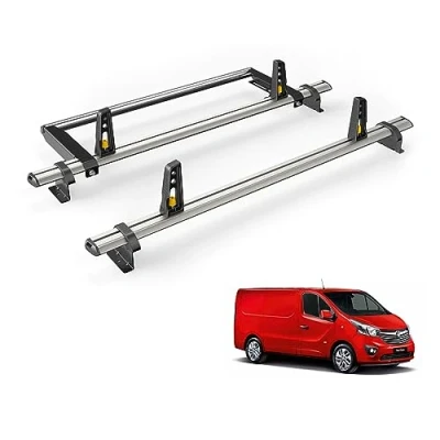 Image of Van Guard Roof Rack for Vauxhall Vivaro (2014 2019) 2 Bars + Rear Ladder Roller [Only Suitable Standard Models with Twin Doors] Ulti Bar VG315 2/VGR 01