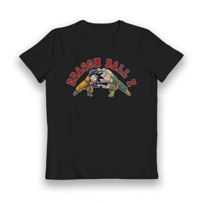 Image of Bioworld Dragon Ball Z Chibi Goku &amp; Kid Trunks Kids Black T Shirt 07 08 Year