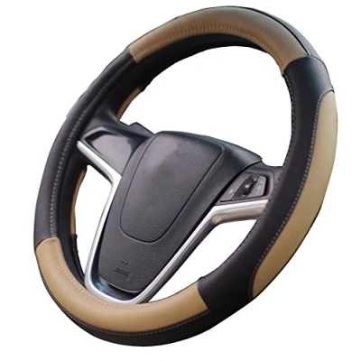 Image of Mayco Bell Car Steering Wheel Cover 15 inch Comfort Durability Safety (Beige)