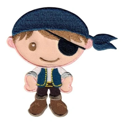 Image of PatchMommy Pirate Patch, Iron On/Sew On Embroidered Applique Motif for Children Kids Baby