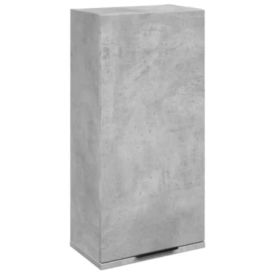 Image of vidaXL Concrete Grey Wall Mounted Bathroom Cabinet Engineered Wood, 32x20x67 cm, Moisture Resistant, Space Saving Unit
