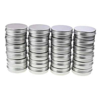 Image of LJY 24 Pieces Round Aluminum Cans Screw Lid Metal Tins Jars Empty Slip Slide Containers (2 oz / 60 ml)
