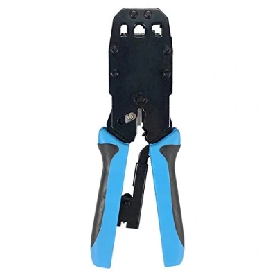 Image of Hopbucan RJ45 Network Crimper 10P 8P 6P 4P Crimping Tools Stripper for RJ11 RJ12 RJ50 Connector Ethernet Cable