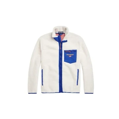 Image of Polo Ralph Lauren Sport Pile Fleece Sweatshirt Clubhouse Cream/Sapphire Star XL, Clubhousecream Sapphire Star, XL