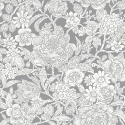 Image of Crown Wallcoverings Wild Hedgerow Wallpaper Grey M1188 Full Roll