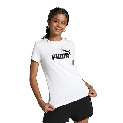 Image of Puma LOGO Unisex Print Tshirt for kids, Size: 5 6y, white