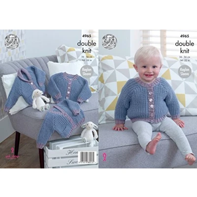 Image of King Cole 4965 Knitting Pattern Baby Fisherman Rib Cardigans in Comfort DK
