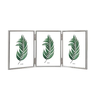 Image of Inov8 Framing Tarnish Resistant Silver Plated Picture Frame Thin Edge Triple Design for Three Photos 7x5 Inch (18x12cm)