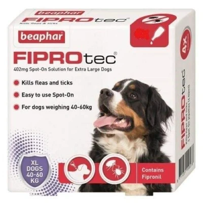 Image of Beaphar FIPROtec Dog Spot On Flea &amp; Tick Solution (X Large Breed, 4 Pipette Treatment)