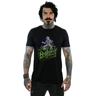 Image of Absolute Cult Beetlejuice Men&#039;s Faded Pose T Shirt Black XXX Large