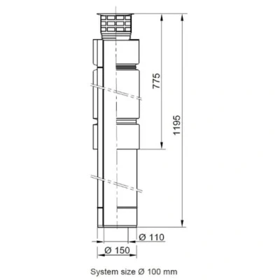 Image of Viessmann Vertical Flue Terminal (110/150mm) 7373249.