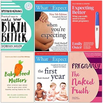 Image of Hypnobirthing, What to Expect When You&#039;re Expecting, Expecting Better, Baby Food Matters, The 1st Year, Pregnancy Naked Truth 6 Books Collection Set