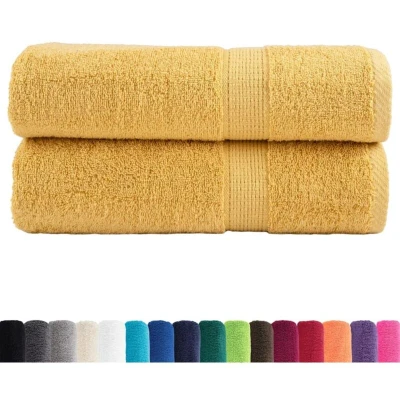 Image of vidaXL Premium Hand Towels SOLUND 2pcs Gold 50x100cm 600gsm