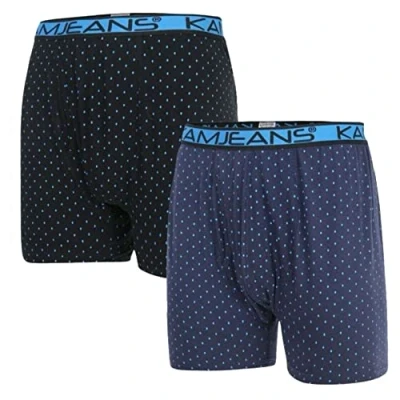 Image of KAM Big &amp; Tall Men&#039;s Multipack of 2 Boxer Shorts Elasticated Waist Underwear Black/Navy 3XL