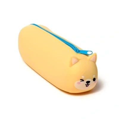 Image of Puckator Adoramals Shiba Inu Dog Silicone Pencil Case School Equipment Stuff Cases Large Capacity Preppy Zipper Pouch Office Essentials Pencils Cute Pencilcase Pen