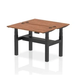 Image of Air B2B 1200x600mm Height Adjustable 2P Bench Desk CP Walnut/Black