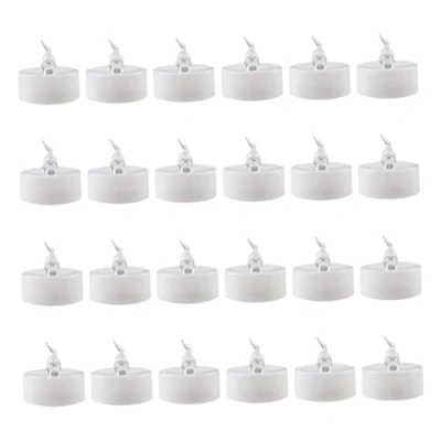 Image of SouiWuzi LED Tea Light Realistic Flameless Flickering Candles with Battery Timer Yellow 24PCS,Tealight