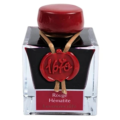 Image of Jacques Herbin Ref 15026JT Ink for Fountain Pens &amp; Rollerball Rouge Hématite / Hematite Red 50ml Bottle &#039;1670&#039; Prestige Collection Coloured