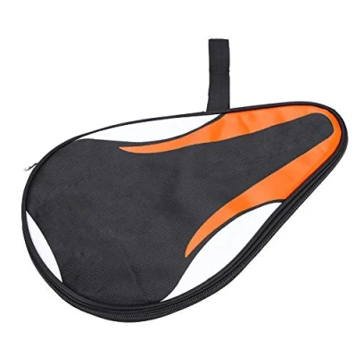 Image of Table Tennis Rackets Bat Bag, High Strength ox Pong Case Racket Sleeve Paddle Bag Waterproof Dustproof Full Protection(Orange)