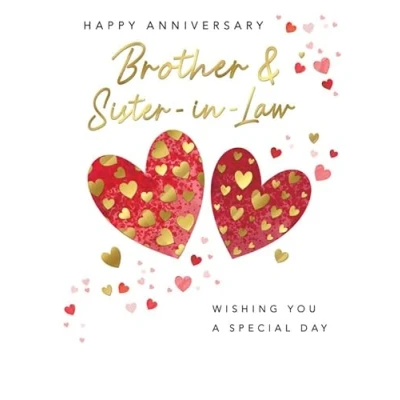Image of Piccadilly Greetings Anniversary Card, Brother &amp; Sister in Law 8 x 6 inches
