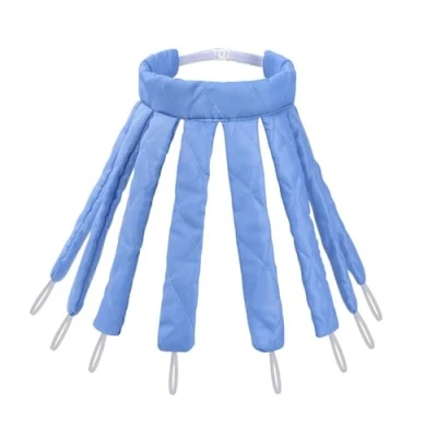 Image of Octopus Heatless Curling Rod, Rod Headband, Hair Curler Soft No Heat Curlers for Overnight DIY Styling Tools (Blue, Onesize)