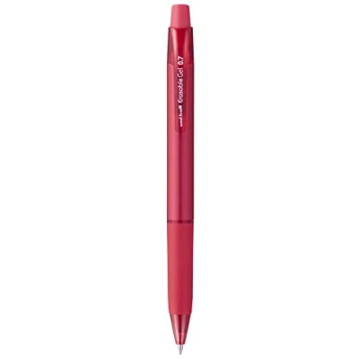 Image of uni ball URN 181 07 Erasable Rollerball Gel Pens. Premium 0.7mm Ballpoint Tip for Super Smooth Writing, Drawing &amp; Colouring. Easy Retract Eraser Secure and Stable Rubbing Out. Pack of 12 Red