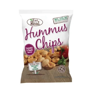 Image of Eat Real Hummus Chips Tomato &amp; Basil Flavour 135g