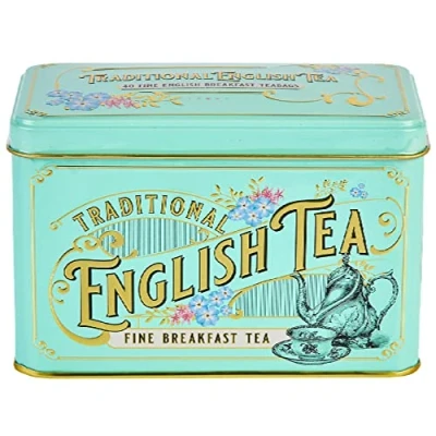 Image of New English Teas Vintage Victorian Tea Tin with 40 Breakfast Bags