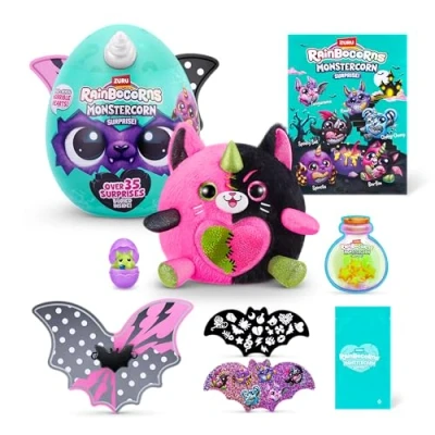 Image of Rainbocorns ZURU Monstercorn Surprise, Cat, by Surprise Unboxing Soft Toy, Fantasy Monster Gifts for Girls, Imaginary Play with Wearable Accessories (Cat)